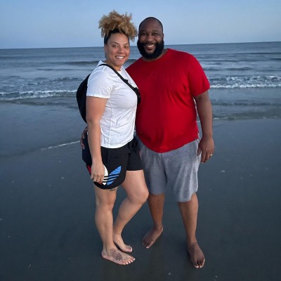 The love birds, Marcus Spears and Aiysha Spears, spending quality time on the beach.